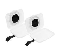 PAMINGONO Dispensador Portátil para Toallitas Húmedas de Ñiño, Caja de Viaje Recargable Negra, 2 Piezas, Estuche Compacto y Práctico para Uso en Coche, Cuna y Pañalera