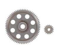 PAMINGONO Engranaje Metálico de Transmisión para Coche RC 1:10, Acero Duradero 17t y 64t, Equipo de Repuesto para Coches de Control Remoto en Entornos Off-Road y Pista