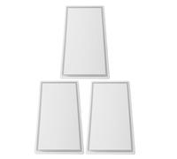 PAMINGONO Espejo de Tocador para Coche Parasol Antirroturas Acero Inoxidable 3 Unidades Grandes 150X80 MM Espejo de Maquillaje Portátil para Interior de Vehículo y Viajes