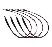 PAMINGONO Extensiones de Cabello Trenza de Espina de Pescado 4 Piezas Clip Fuerte Color Rosa Claro Postizo Trenzado para Niñas y Mujeres Accesorio para Cosplay y Fiestas Coleta Afro