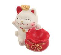 PAMINGONO Figura Decorativa Gato Suerte Maneki Neko en Resina con Base para Bola de Cristal 2.5-3 Cm, Mini Figura para Decoración del Hogar y Oficina, Adorno Que Atrae Riqueza y Buena