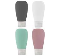 PAMINGONO Frascos de Silicona Rellenables 38Ml para Viaje Set de 4 Contenedores de Almacenamiento Cosmético Dispensadores Compactos para Loción Gel y Maquillaje Color Aleatorio