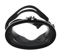 PAMINGONO Gafas de Buceo para Pesca Lente Única de Vidrio Templado, Marco PP Negro, Antivaho, Protección UV, Diseño Cómodo y Ajustable para Adultos y Jóvenes, Equipo Portátil para Snorkel