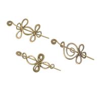 PAMINGONO Horquillas Chinas Vintage de Aleación Metálica Juego de 3 Piezas Bronce Antiguo Accesorios Retro para Cabello de Mujer Horquillas Huecas Estilo Vikingo para Bodas y