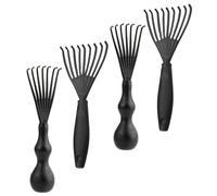 PAMINGONO Juego de 4 Herramientas Limpiadoras de Peines para Cabello Removedor de Vello Portátil Cepillos de Plástico Negro Diseño Compacto para Limpieza Eficaz Casa o Viaje
