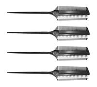 PAMINGONO Juego de 4 Peines para Teñir el Cabello de Doble Cara Cerdas Cortas Resistentes al Calor, Aplicador Multifuncional para Peluquería Profesional y Uso Doméstico, Kit Ergonómico