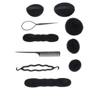 PAMINGONO Juego de 71 Piezas de Herramientas para Peinar el Cabello de Plástico Negro, Adecuado para Hacer Trenzas y Moños de Diferentes Tamaños en Educación de Salón