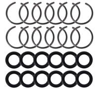 PAMINGONO Kit de 12 Anillos de Retención y Juntas Tóricas para Llave de Impacto 1/2, Clips de Anillo de Hierro y Caucho para Accesorios de Llave Eléctrica, Piezas de Repuesto