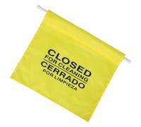 PAMINGONO Letrero de Limpieza Comercial Amarillo Extensible 60-110 Cm, Señal de Barrera de Seguridad para Puertas, Cartel Bilingüe en Inglés y Español para Baño Cerrado Temporalmente