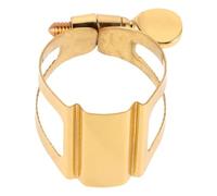 PAMINGONO Ligadura de Saxofón de Latón Dorado Abrazadera Resistente para Boquilla Clip y Portátil Accesorio Duradero para Saxofonistas Profesionales y Aficionados