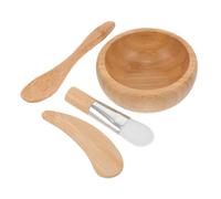 PAMINGONO Mascarillas faciales tazón de mezcla conjunto de máscaras caseras de madera tazón con varilla agitadora cepillo cuchara ligero cosmético tazón para el cuidado de la piel y aplicaciones de