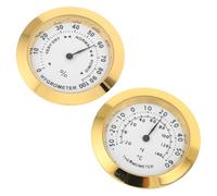 PAMINGONO Mini Higrómetro y Termómetro Analógico 37Mm Color Dorado Medidor de Humedad y Temperatura para Interiores Portátil y Compacto Adecuado para Guitarras Armarios y Control de