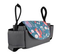 PAMINGONO Organizador para Cochecito Multifuncional Portavasos para Cochecito Diseño Animal Forest Ligero y Resistente Adecuado para Viaje y Paseo Ñiño