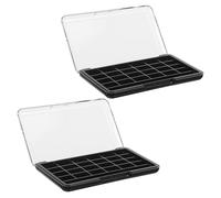 PAMINGONO Paleta de Sombras de Ojos Vacía 24 Ranuras, Estuche Recargable 2 Piezas con Tapa Transparente, Organizador Compacto para Maquillaje Portátil Viaje, Caja Almacenamiento