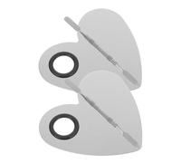 PAMINGONO Paletas de Maquillaje para Mezclar Pigmentos y Esmaltes de Acero Inoxidable 4 Piezas con Anillo en Forma de Círculo, Paletas Cosméticas Herramienta de Diseño para Uñas y Salón
