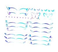 PAMINGONO Pegatinas de Delineador y Sombras de Ojos 6 Piezas para Maquillaje Temporal, Adhesivas Formas de Estrella, Uso en Fiestas y Carnaval