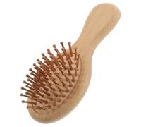 PAMINGONO Peine de Bambú Mini Bolsa de Aire Cepillo Masajeador de Cuero Cabelludo Dientes Redondos Anchos Compacto y Ecológico para Cuidado Capilar y Viaje de Mujer
