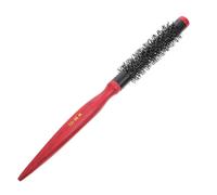 PAMINGONO Peine para Cabello Rizado Mini de Madera Maciza Cepillo Rizador Redondo Cerdas de Nailon Tamaño Pequeño para Peinados Profesionales y Uso Personal Cepillo Ventilado para Secado
