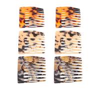 PAMINGONO Peine Pequeño para Peinar Estampado de Leopardo, Juego de 6 Peines Franceses Laterales Ligeros y Portátiles para Niñas y Mujeres, Accesorio de Cabello Práctico para Uso