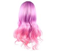 PAMINGONO Peluca Larga Ondulada De Cosplay Para Mujeres Peluca Sintética De Color Gradiente Para Fiestas y Representaciones Estilo Natural y Cómodo