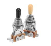 PAMINGONO Perillas Selectoras Metálicas de 3 Posiciones para Guitarra Eléctrica Kit de Accesorios con 2 Piezas Perillas Negras y Beige para Control de Volumen y Tono Cableado de