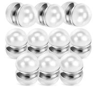 PAMINGONO Pesas para Vestidos Perlas Magnéticas Dobles de Metal en Plata, Cierre Magnético para Velo de Boda que Previene el Viento, 10 Pares Versátiles y Elegantes