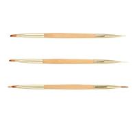 PAMINGONO Pinceles para Decoración de Uñas Doble Punta Set de 3 Unidades para Esculpir y Dibujar Herramienta Japonesa para Manicura Profesional y Uso en Casa Pinceles Flexibles para