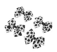 PAMINGONO Pinzas Cabello Estampado de Vaca Negras y para Niñas Pequeñas Lazos de Coleta Grandes Clip de Cocodrilo Set de 4 Piezas Accesorio Infantil para Uso Diario y Fiestas