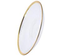 PAMINGONO Plato de Vidrio Borde Dorado 15 Cm, Plato Multifunción para Ensaladas y Postres, Vajilla Resistente al Calor y Frío para Uso Doméstico y Restauración