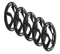 PAMINGONO Protector de Rueda Dentada para Bicicleta de Montaña, Kit de 5 Piezas, Cubierta Protectora de Piñón Negro de Plástico Resistente, Compatible Bielas 42t y 4 Orificios,