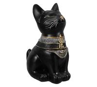 PAMINGONO Quemador de Incienso de Escritorio Forma de Gato Egipcio Negro, Porta Incienso de Resina Artística para Conos y Varillas, Decoración Mística para Yoga, SPA y Hogar, 17 X 11,4 X 8,6