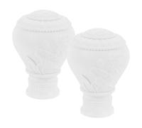 PAMINGONO Remate Decorativo para Barra de Cortina de Ventana Tapa Final de Plástico Diseño 2 Piezas Accesorios para Remate de Barra Tope Decorativo de Cortina