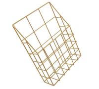 PAMINGONO Revistero de Pared de Hierro Resistente Dorado, Soporte Colgante para Revistas y Periódicos, Organizador Vertical para Baño, Oficina y Sala, Almacenamiento y Compacto