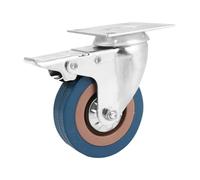 PAMINGONO Rueda Giratoria Estructura de Rueda Única con Freno de 3 Pulgadas de Pvc Accesorios de Tornillo, Silenciosa y Suave para Uso Industrial y Doméstico