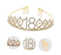 PAMINGONO Set De 2 Coronas y Bandas De Etiqueta Para Fiestas De Cumpleaños Decoraciones Doradas Para Mujeres Accesorios Elegantes Para Celebraciones y Bodas