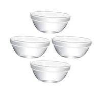 PAMINGONO Set de 4 Tazones Pequeños de Vidrio Grueso para Postre, Aptos para Refrigerador, Cuencos Multifunción para Cocina y Servir Alimentos