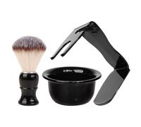 PAMINGONO Set de Afeitado para Hombres Brocha de Afeitar Acrílica Bol para Espuma y Soporte para Maquinilla Kit Ligero para Cuidado Barba en Casa y Viajes Accesorio Profesional para