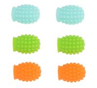 PAMINGONO Silenciadores de Baquetas de Silicona 3 Pares 5A Naranja Azul y Verde Protectores de Puntas para Práctica Silenciosa y Reducción de Ruido en Batería Accesorios de Percusión