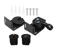 PAMINGONO Soporte para Persianas Enrollables de Exterior Negro, Kit 1 Soporte Fijo 38mm Tapa Final y Tapa Inicial, Accesorios Resistentes para Cortinas Enrollables, Uso en Hogar, Oficina