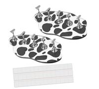 PAMINGONO Soporte para Uñas Acrílicas #01 2 Piezas Diseño de Vaca Resistente y Duradero para Manicura Casa o Salón Incluye 96 Masillas Adhesivas