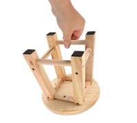 PAMINGONO Taburete de Madera Maciza 25x25 Cm, Pequeño y Estable para Baño y Hogar, Asiento Antideslizante, Multiusos y Resistente, Adecuado como Reposapiés o Taburete Infantil