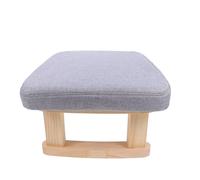 PAMINGONO Taburete Pequeño Multifuncional Tapizado en Tejido Gris Patas de Madera Maciza Adecuado como Reposapiés Banco para Cambiar Zapatos y Taburete de Yoga para Salón Dormitorio U