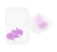 PAMINGONO Tapones Oídos Antirruido De Silicona 2 Pares Doble Capa Duraderos Morados Para Dormir Reducción Ruido Descanso Confortable Adultos y Niños