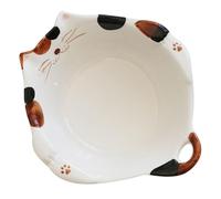 PAMINGONO Tazón de Cerámica Diseño Japonés y Dibujos Animados, Cuenco Color Café Gato, Tamaño Mediano, Adecuado para Arroz, Frutas y Snacks Hogar, Escuela y Reuniones Familiares