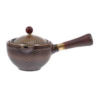 PAMINGONO Tetera de Cerámica Marrón Filtro Resistente al Calor 360° para Uso Doméstico Infusor para Té Kung Fu Té de Frutas y Medicina Herbal Fácil de Limpiar