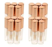 PAMINGONO Tubos Vacíos de Brillo Labial 1,2 Ml 20 Piezas, Envases Rellenable Transparentes de Plástico, Mini Botellas Portátiles Oro Rosa para Bálsamo Labial y Viaje