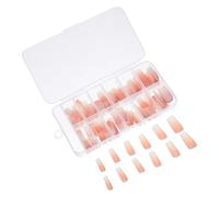 PAMINGONO Uñas Postizas Adhesivas Degradadas Nude 120 Piezas Cortas Cuadradas Cobertura Completa Uñas Artificiales Removibles para Manicura Francesa y Fiestas