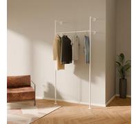 pamo Percheros Pared 105 cm - 140 kg I Armario Abierto Metal Blanco I Perchero Burro Ropa Industrial I 222 cm × 32 cm I Blanco I Recubrimiento Clearguard anti-arañazos
