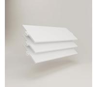 pamo Set de 3 estantes Blancos para Burro de Ropa 91,5 x 30,5 cm - con herrajes, Ajustables, Resistentes a Golpes y arañazos, para Armario Abierto, Made in Germany
