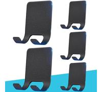 Pamofuper 5 Piezas Ganchos Adhesivos, Colgador para Maquinillas de Afeitar, Perchas Baño sin Taladro, Colgador Adhesivo de Acero Inoxidable 304, No Requiere Taladrar, Gancho pared(Negro)